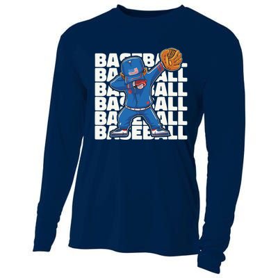 Baseball For Boy, Dabbing Baseball Player Cooling Performance Long Sleeve Crew