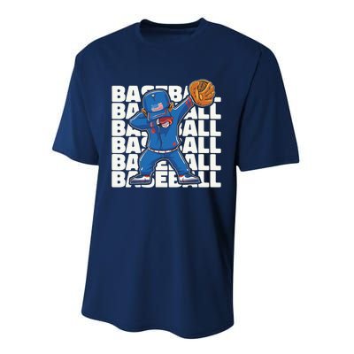 Baseball For Boy, Dabbing Baseball Player Performance Sprint T-Shirt