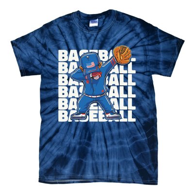 Baseball For Boy, Dabbing Baseball Player Tie-Dye T-Shirt