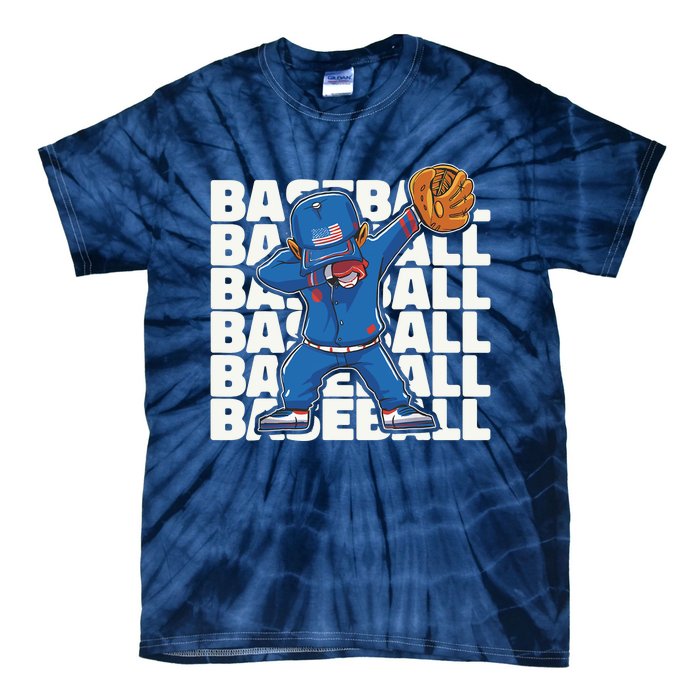 Baseball For Boy, Dabbing Baseball Player Tie-Dye T-Shirt