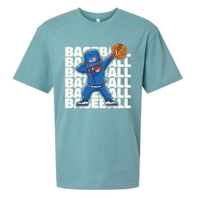 Baseball For Boy, Dabbing Baseball Player Sueded Cloud Jersey T-Shirt