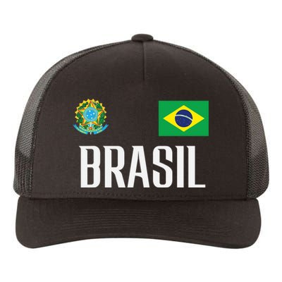 Brasil Flag Brazil Football Soccer Fan Yupoong Adult 5-Panel Trucker Hat