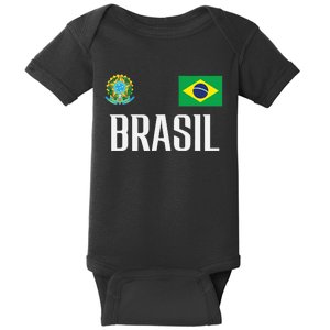 Brasil Flag Brazil Football Soccer Fan Baby Bodysuit