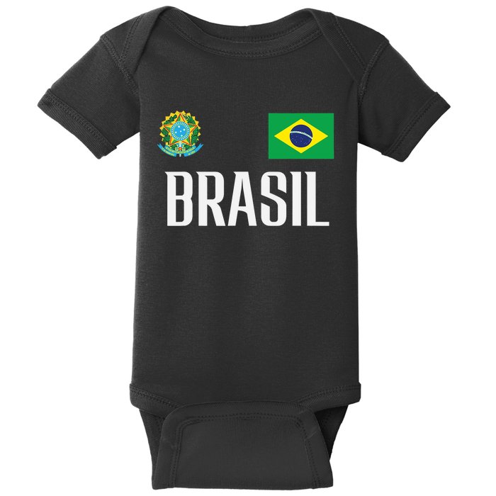 Brasil Flag Brazil Football Soccer Fan Baby Bodysuit