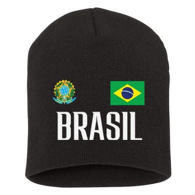 Brasil Flag Brazil Football Soccer Fan Short Acrylic Beanie