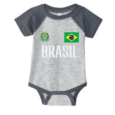 Brasil Flag Brazil Football Soccer Fan Infant Baby Jersey Bodysuit