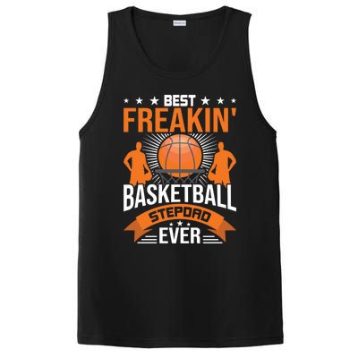 Best Freakin' Basketball Stepdad Ever Stepdad Cool Gift PosiCharge Competitor Tank