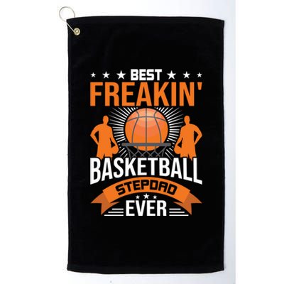 Best Freakin' Basketball Stepdad Ever Stepdad Cool Gift Platinum Collection Golf Towel