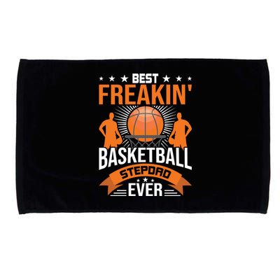 Best Freakin' Basketball Stepdad Ever Stepdad Cool Gift Microfiber Hand Towel