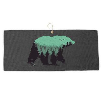 Bear Forest Large Microfiber Waffle Golf Towel