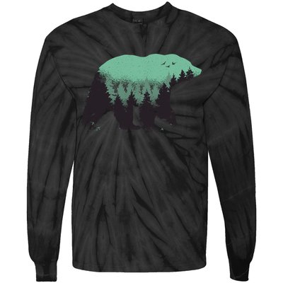 Bear Forest Tie-Dye Long Sleeve Shirt