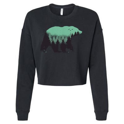 Bear Forest Cropped Pullover Crew
