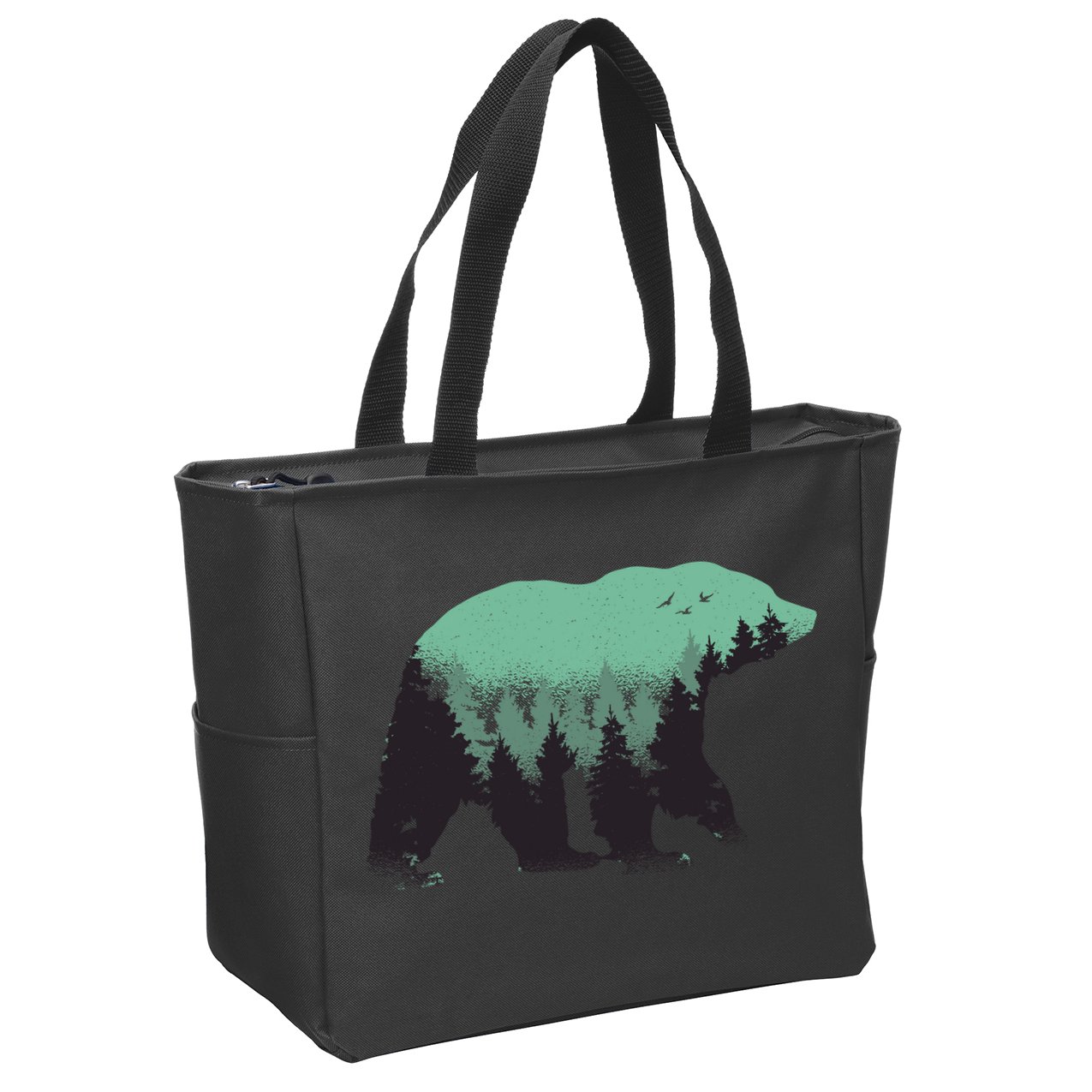 Bear Forest Zip Tote Bag