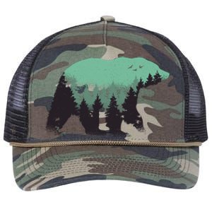 Bear Forest Retro Rope Trucker Hat Cap