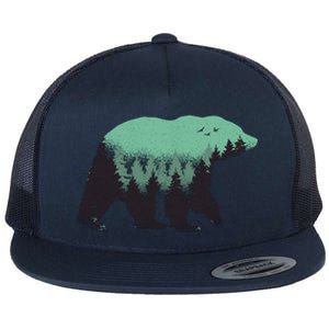 Bear Forest Flat Bill Trucker Hat