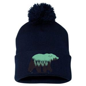 Bear Forest Pom Pom 12in Knit Beanie