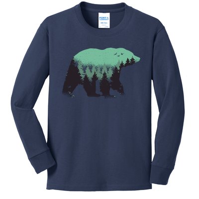 Bear Forest Kids Long Sleeve Shirt