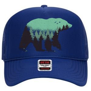 Bear Forest High Crown Mesh Back Trucker Hat