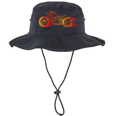 Bruning Fire Bobber Motorcycle Chopper Biker Motorbike Bucket Hat