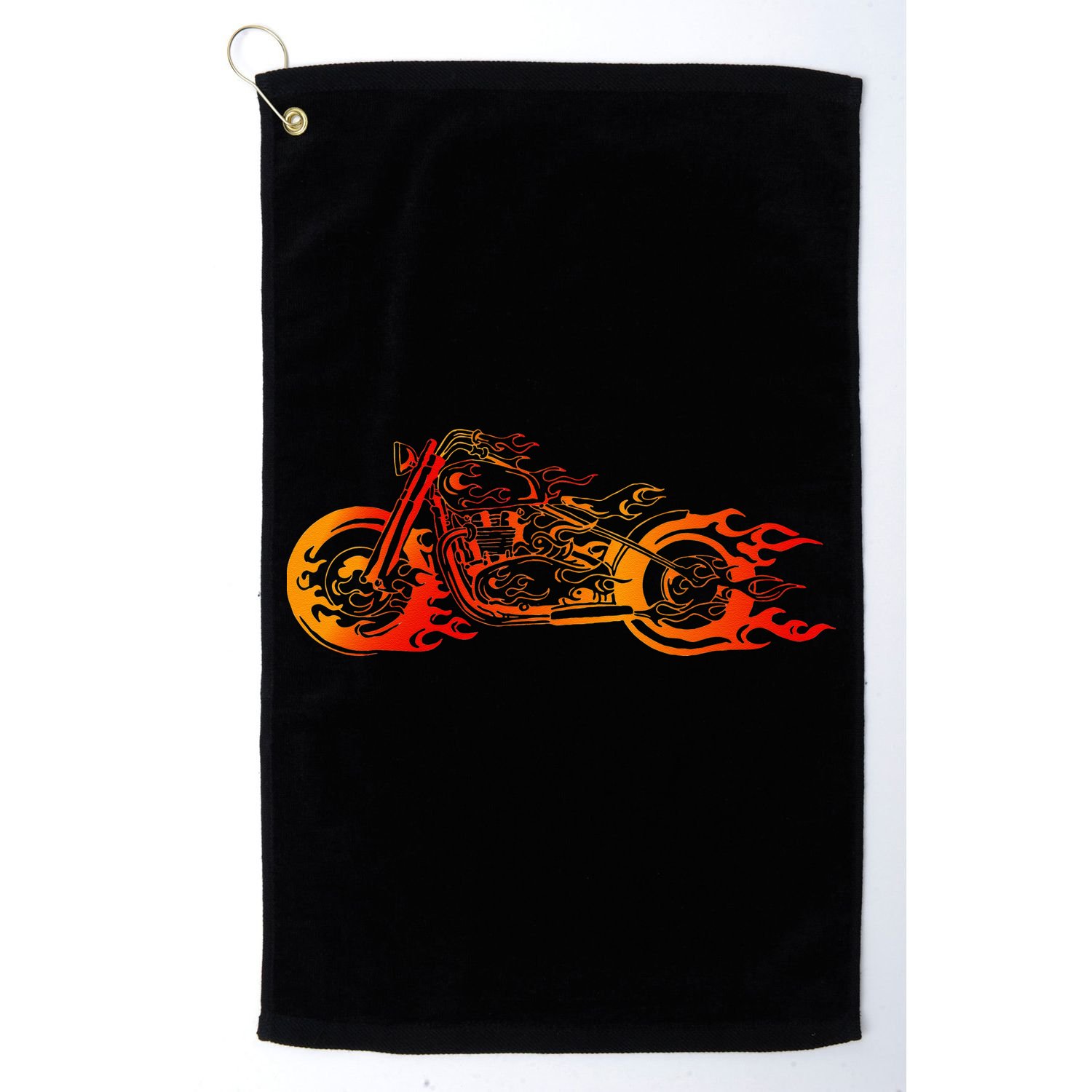 Bruning Fire Bobber Motorcycle Chopper Biker Motorbike Golf Towel