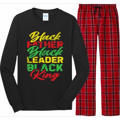 Black Father Black Leader Black King Father's Day Long Sleeve Pajama Set