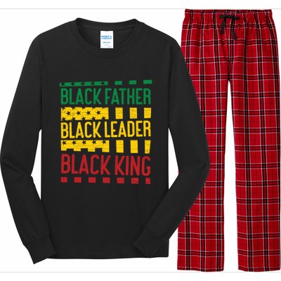 Black Father Black Leader Black King Dad Funny Gift Long Sleeve Pajama Set