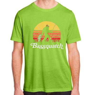 Bassquatch! Funny Bigfoot Fishing Outdoor Retro Adult ChromaSoft Performance T-Shirt