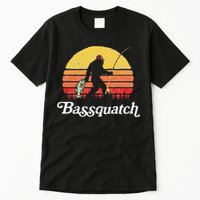 Bassquatch! Funny Bigfoot Fishing Outdoor Retro Tall T-Shirt