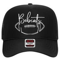 Bobcats Football Bobcat Pride School Spirit Sports Football High Crown Mesh Back Trucker Hat