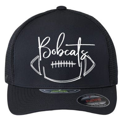 Bobcats Football Bobcat Pride School Spirit Sports Football Flexfit Unipanel Trucker Cap