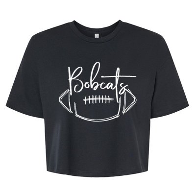 Bobcats Football Bobcat Pride School Spirit Sports Football Bella+Canvas Jersey Crop Tee