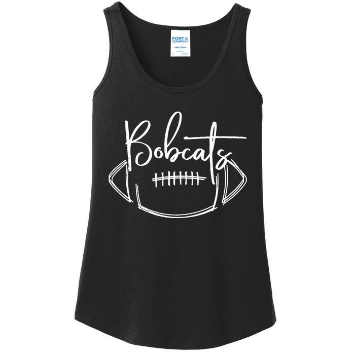 Bobcats Football Bobcat Pride School Spirit Sports Football Ladies Essential Tank