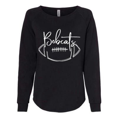 Bobcats Football Bobcat Pride School Spirit Sports Football Womens California Wash Sweatshirt