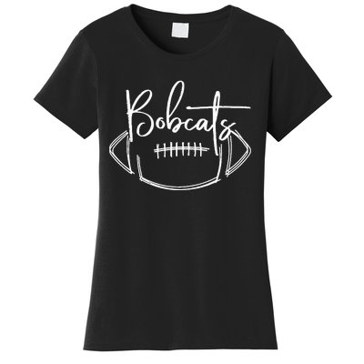 Bobcats Football Bobcat Pride School Spirit Sports Football Women's T-Shirt