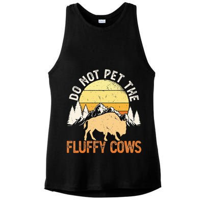 Buffalo Funny Bison Do Not Pet The Fluffy Cows Ladies PosiCharge Tri-Blend Wicking Tank
