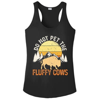 Buffalo Funny Bison Do Not Pet The Fluffy Cows Ladies PosiCharge Competitor Racerback Tank