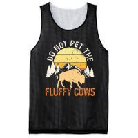 Buffalo Funny Bison Do Not Pet The Fluffy Cows Mesh Reversible Basketball Jersey Tank