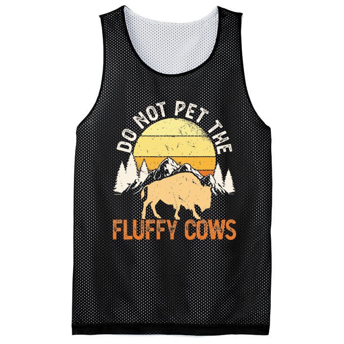 Buffalo Funny Bison Do Not Pet The Fluffy Cows Mesh Reversible Basketball Jersey Tank