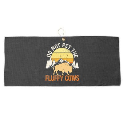 Buffalo Funny Bison Do Not Pet The Fluffy Cows Large Microfiber Waffle Golf Towel