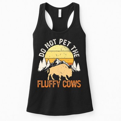 Buffalo Funny Bison Do Not Pet The Fluffy Cows Womens Tank Top