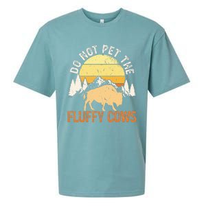 Buffalo Funny Bison Do Not Pet The Fluffy Cows Sueded Cloud Jersey T-Shirt