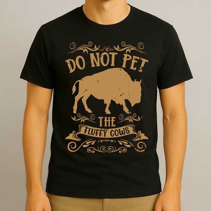 Buffalo Funny Bison Do Not Pet The Fluffy Cows T-Shirt