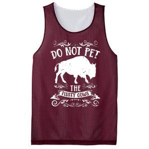 Buffalo Funny Bison Do Not Pet The Fluffy Cows Mesh Reversible Basketball Jersey Tank