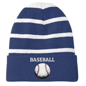 BASEBALL FAN Striped Beanie with Solid Band