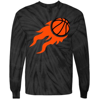 Basketball flames Tie-Dye Long Sleeve Shirt