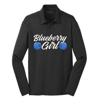 Blueberry Fruit Blueberry Gift Silk Touch Performance Long Sleeve Polo