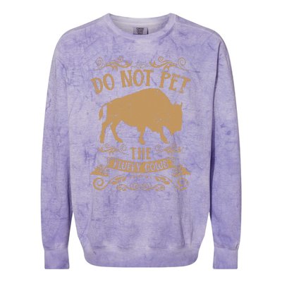 Buffalo Funny Bison Do Not Pet The Fluffy Cows Colorblast Crewneck Sweatshirt