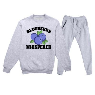 Blueberry Fruit Blueberry Whisperer Great Gift Premium Crewneck Sweatsuit Set