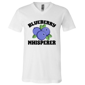 Blueberry Fruit Blueberry Whisperer Great Gift V-Neck T-Shirt