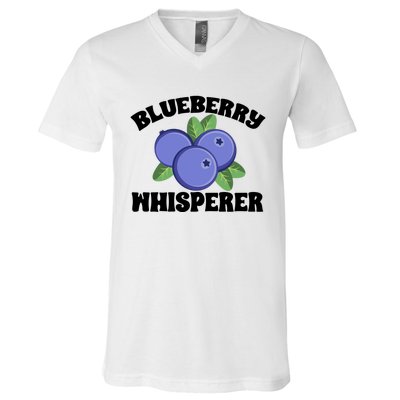 Blueberry Fruit Blueberry Whisperer Great Gift V-Neck T-Shirt